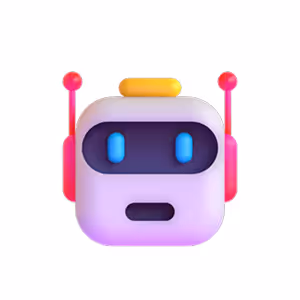 A modern robot head graphic - a slight twist on AI symbol.